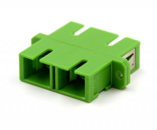SC Duplex Green Adapter with Flange