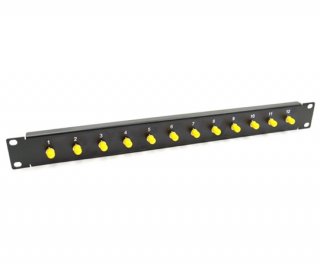 19 1U Panel with 12 ST Adapters