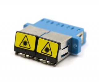 Shuttered LC Quad Blue Adapter with Flange
