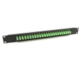 19 1U Panel with 24 Duplex LC Green Adapters
