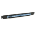 19 1U Panel with 24 Duplex LC Blue Adapters