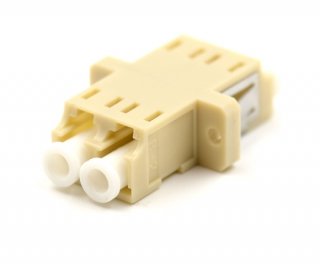 LC Duplex Beige Adapter with Flange