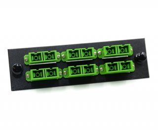 FType Plate with 6 Duplex SC Green Adapters