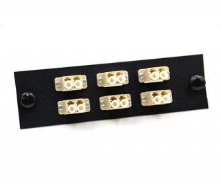 FType Plate with 6 Duplex LC Beige Adapters