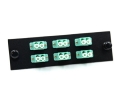 FType Plate with 6 Duplex LC Aqua Adapters