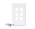 6 Port Keystone Wall Plate Single Gang