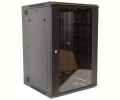 18U Wall Mount Equipment Cabinet Glazed Door Double