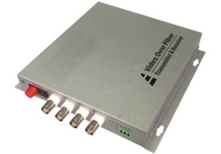 4 Channel Video Over Fiber Optic Converter with Audio