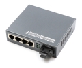 4 Port Fiber Switch 10/100 RJ45 to 1 Fiber Port WDM 25km