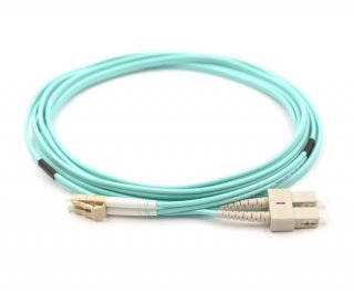 5m LC to SC Duplex OM3 Armored Fiber Cable