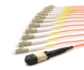 5m MTP Male to 12 LC UPC 12 Fiber Multimode OM1 625/125 Fanout Cable