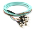 3m 12 Fiber ST Pigtail Multimode OM3