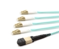10m MTP Female to 12 LC UPC 8 Fiber QSFP Multimode OM3 50/125 Fanout Cable
