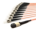 10m MTP Male to 12 ST UPC 12 Fiber Multimode OM1 625/125 Fanout Cable