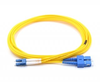 15m LC to SC Duplex Singlemode Armored Fiber Cable