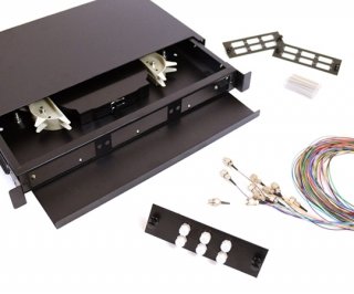12 Fiber FC 625/125 1U Splicing Patch Panel Kit