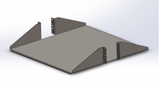 2U 2 post Rackmount Shelf 18in Deep  2U 2 post Rackmount Shelf 18in Deep
