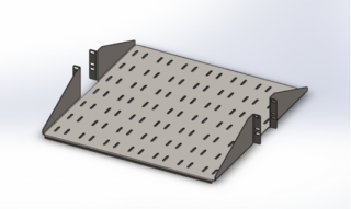 2U 2 post Rackmount Shelf Vented 18in Deep