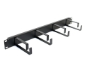 1U Cable Management Panel with 4 Metal DRings