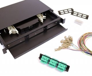 24 Fiber SC OM3 50/125 1U Splicing Patch Panel Kit
