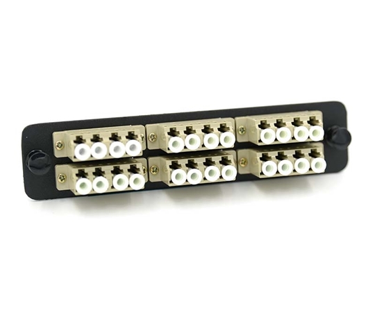 FType Plate with 6 Quad LC Beige Adapters FType Plate with 6 Quad LC Beige Adapters