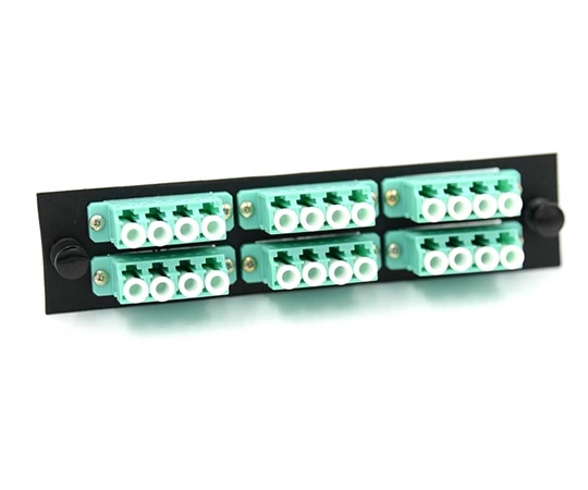 LGX Adapter Plate with 6 Quad LC Aqua Adapters LGX Adapter Plate with 6 Quad LC Aqua Adapters