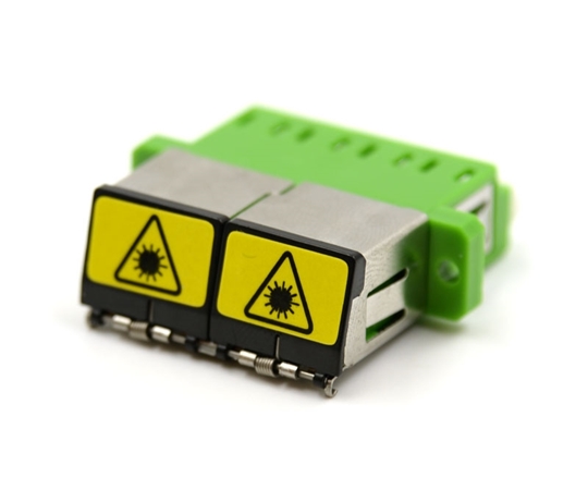 Shuttered LC Quad Green Adapter with Flange Shuttered LC Quad Green Adapter with Flange