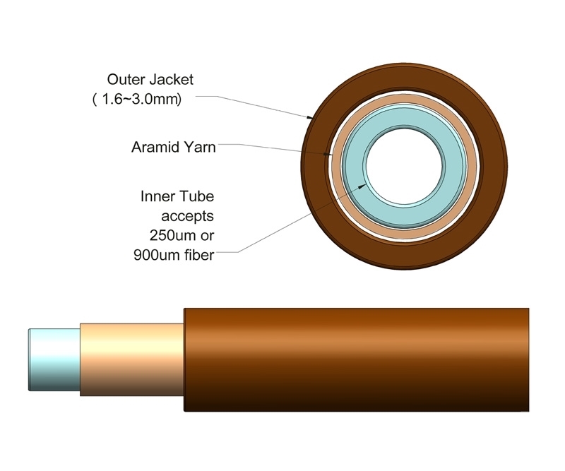 3mm Simplex Furcation Tubing for 900m Brown