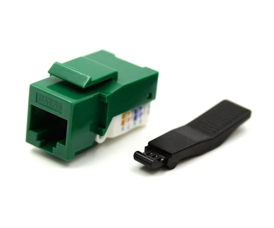 Cat5e Keystone Jack Toolless Type Green Cat5e Keystone Jack Toolless Type Green