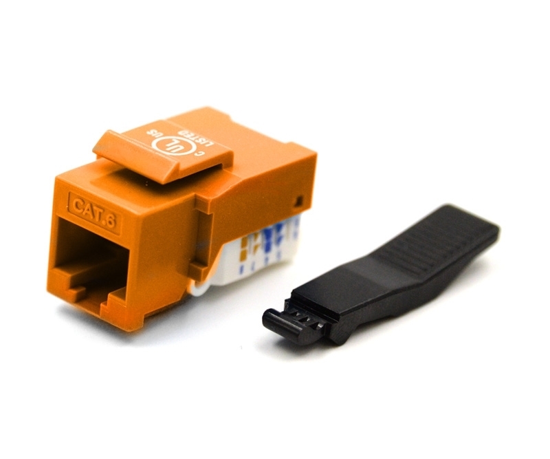 Cat6 Keystone Jack Toolless Type Orange