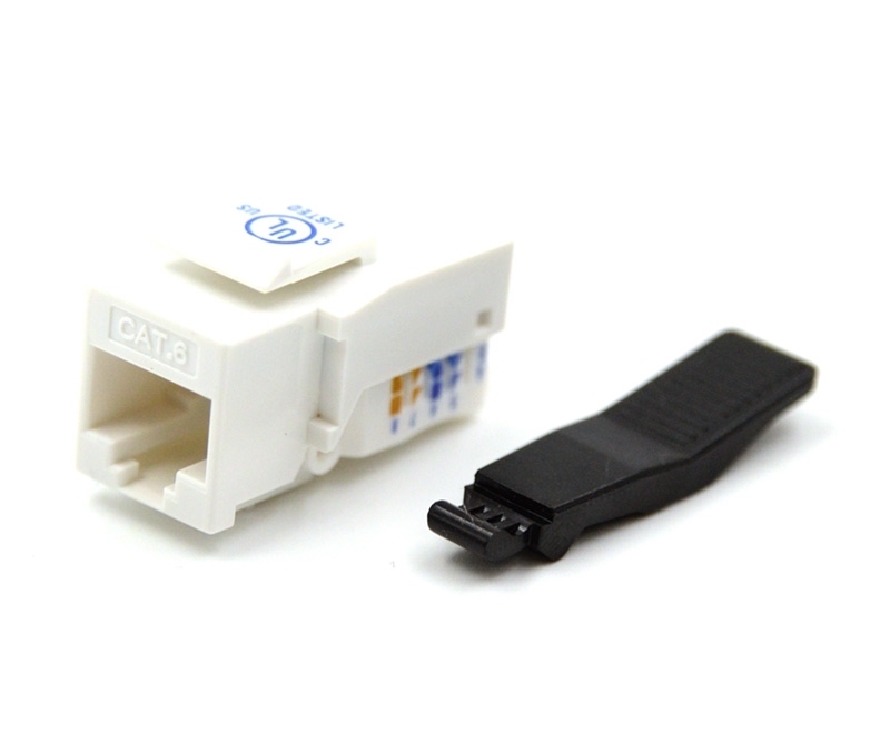 Cat6 Keystone Jack Toolless Type White
