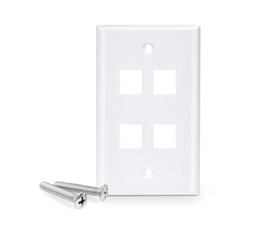 4 Port Keystone Wall Plate Single Gang 4 Port Keystone Wall Plate Single Gang