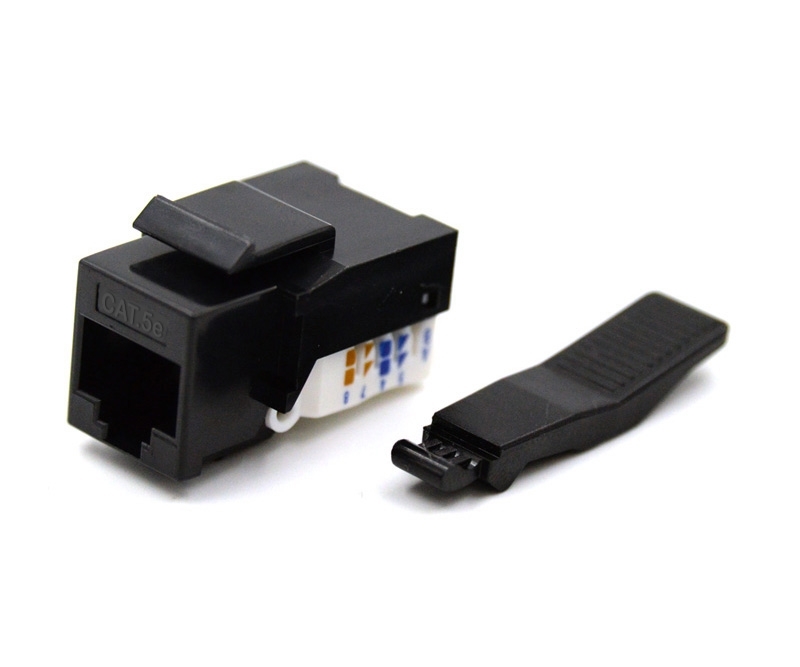 Cat5e Keystone Jack Toolless Type Black