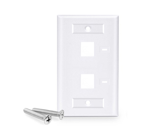 2 Port Keystone Wall Plate with ID Window Single Gang 2 Port Keystone Wall Plate with ID Window Single Gang
