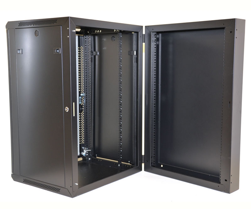 18U Wall Mount Equipment Cabinet Vented Border Double