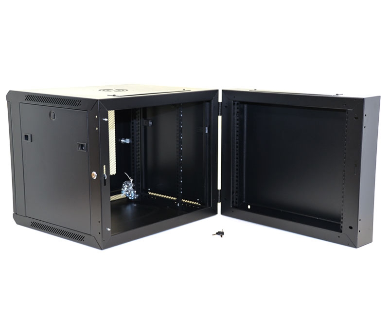 9U Wall Mount Equipment Cabinet Mesh Door Double