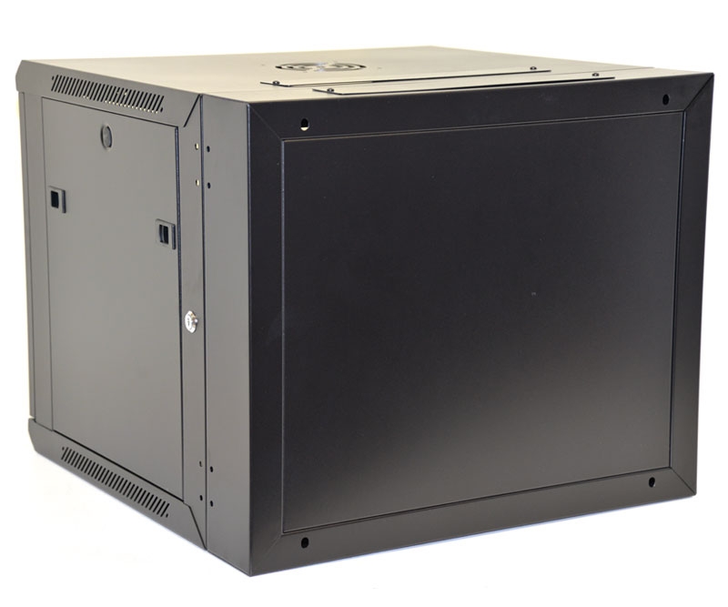 9U Wall Mount Equipment Cabinet Glazed Door Double