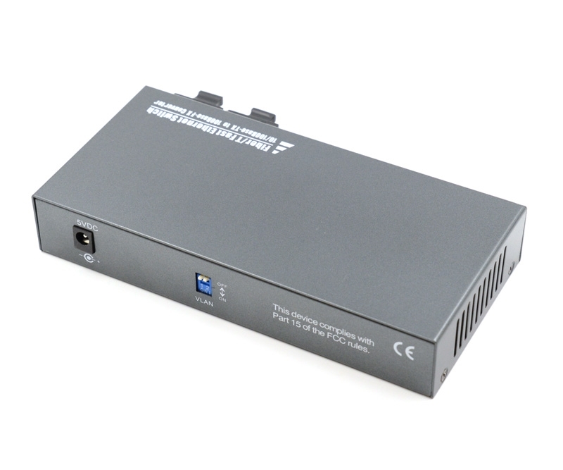 6 Port Fiber Switch 10/100 RJ45 to 2 Fiber Port Singlemode 25km