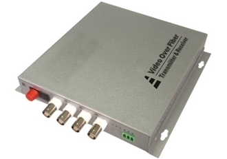 4 Channel Video Over Fiber Optic Converter with Data