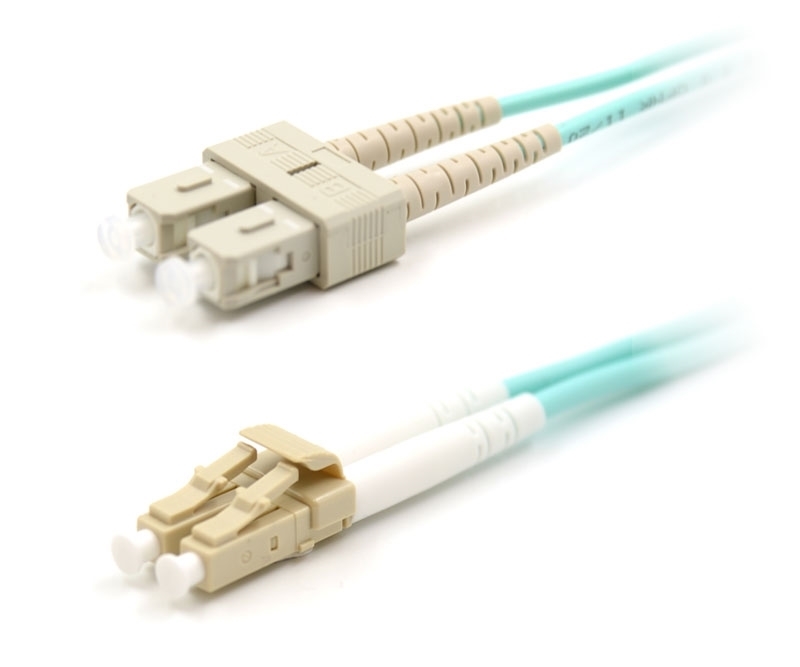 20m LC to SC Duplex OM3 Armored Fiber Cable