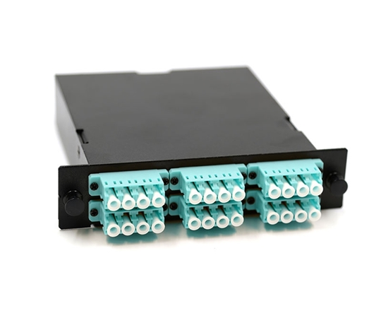 24 Fiber MTP Cassette OM3 LC to 2 MTP Std Female 24 Fiber MTP Cassette OM3 LC to 2 MTP Std Female