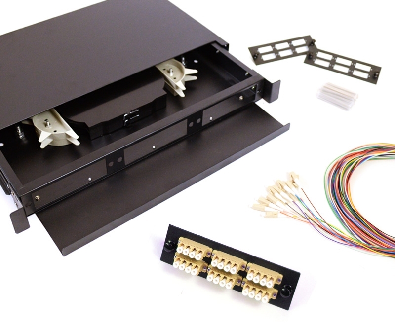 12 Fiber LC 625/125 1U Splicing Patch Panel Kit