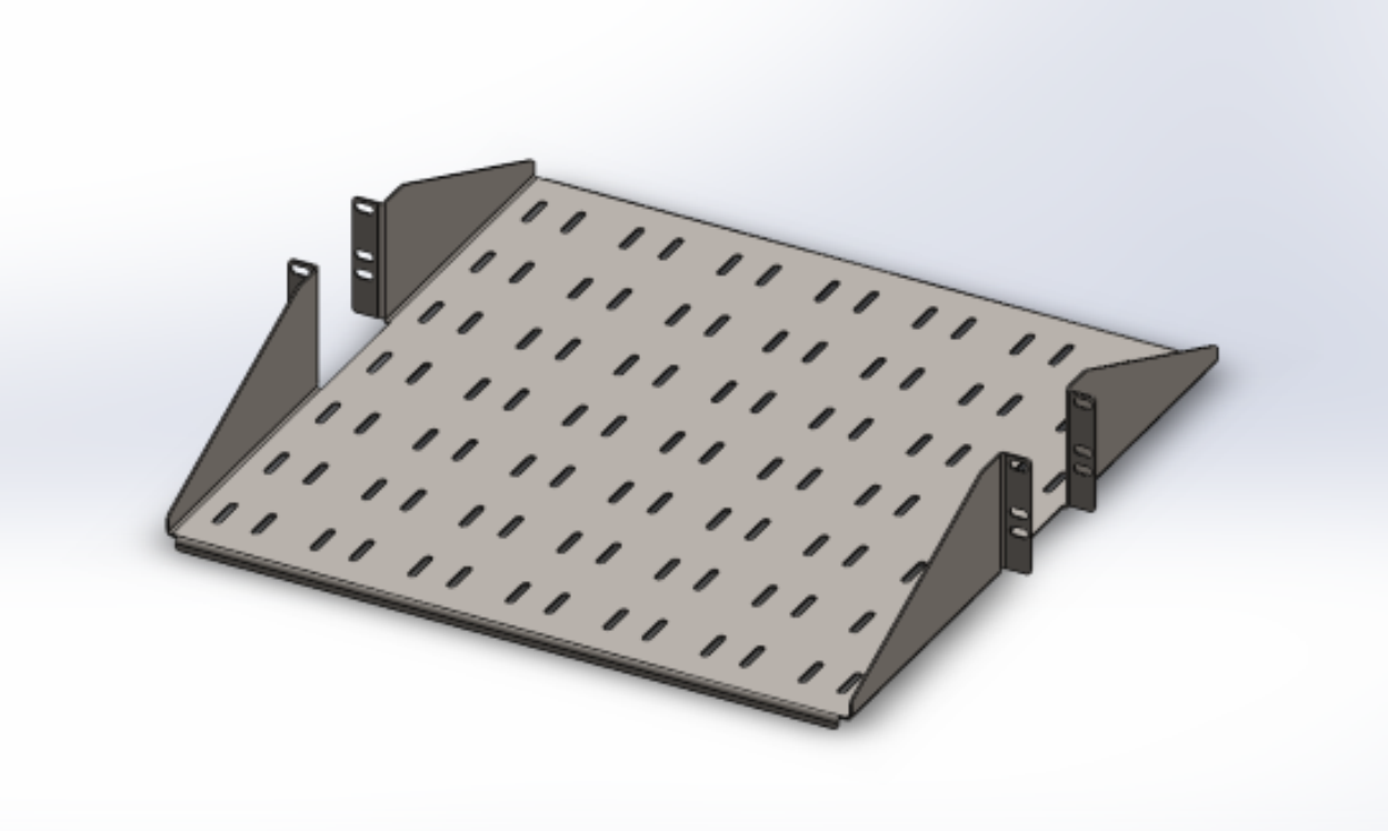 2U 2 post Rackmount Shelf Vented 18in Deep