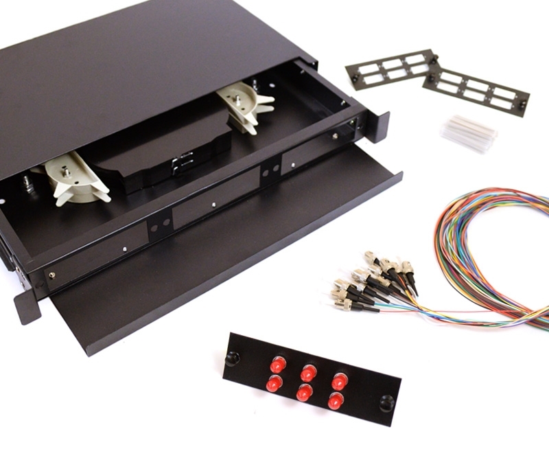 12 Fiber ST 9/125 1U Splicing Patch Panel Kit
