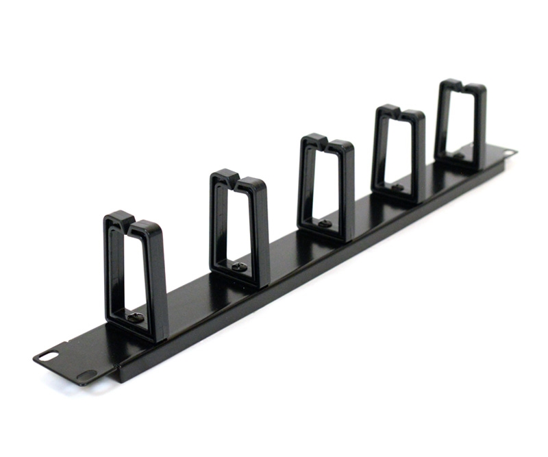1U Cable Management Panel with 5 Plastic DRings